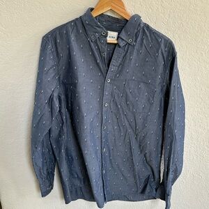 Men's Blue Button Down Shirt Size L